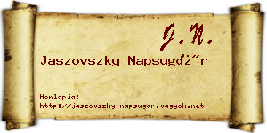 Jaszovszky Napsugár névjegykártya